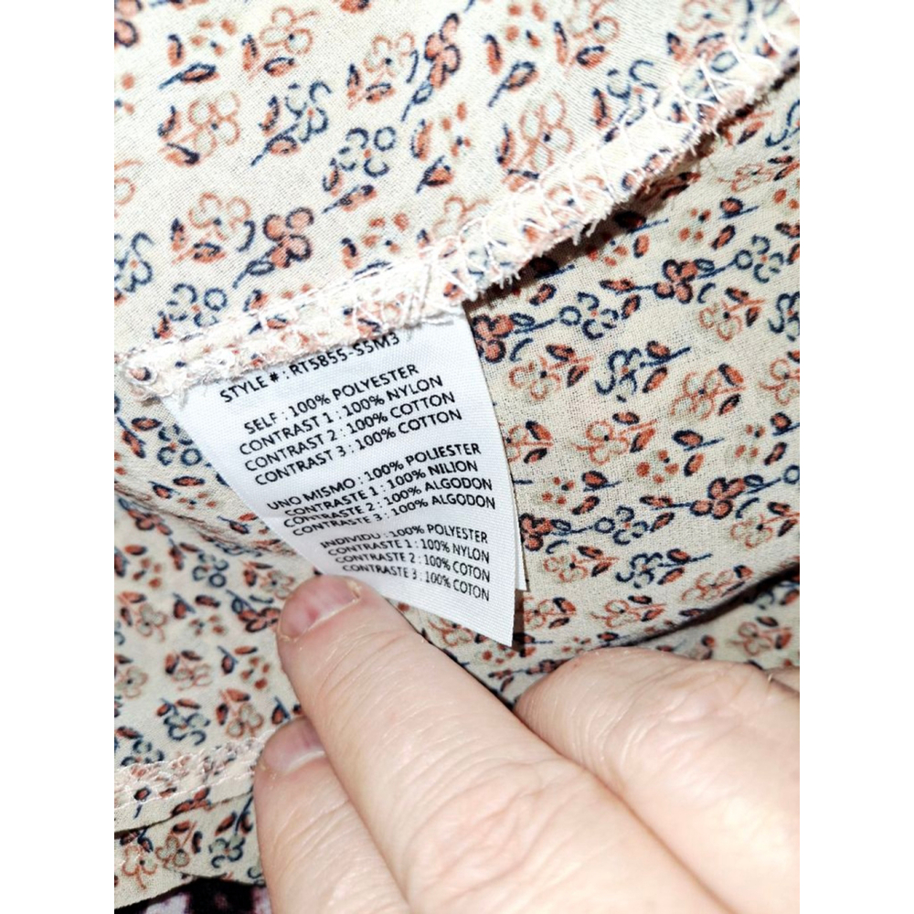 Anthropologie rya Beige & Brown Floral Lace Asymmetrical top - Picture 4 of 4